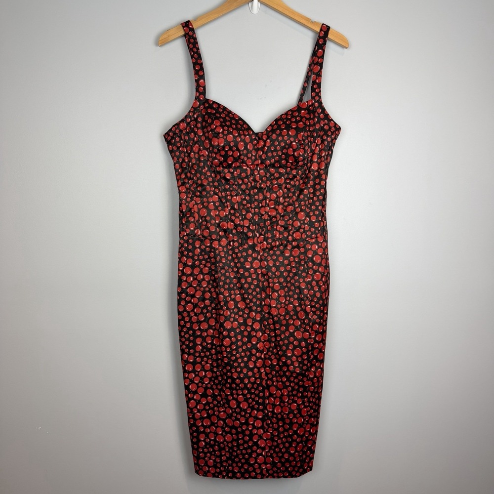 Jessica Simpson Red Corset Style Dress Womens Size 14 Apple Pinup Tomato Girl